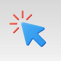 3d Realistic Cursor click illustration vector