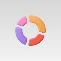 3d Realistic Circle diagram, Pie chart illustration vector