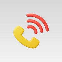 3d Realistic Phone Call Ringing vector