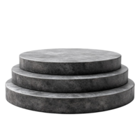 Stack of Three Concrete Steps on Transparent Background png