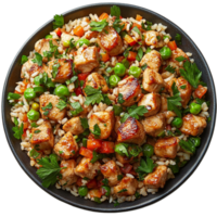 Chicken Fried Rice with Vegetables on Transparent Background png