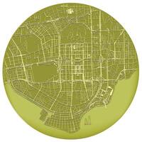 Shenzhen China,accurate street art map,city center in circle shape, image vector