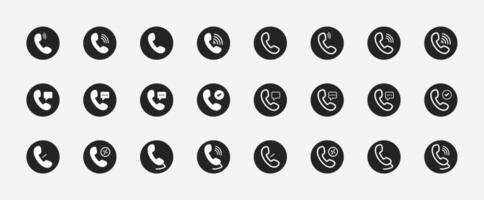 Phone icon set, Phone call icon pake Contact us accept and decline, Incoming call icons, Communication signs, illustration Pro vector