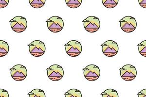 Landscape icon seamless pattern background template vector