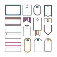 Set of Modern Tags and Labels in Minimal Style vector