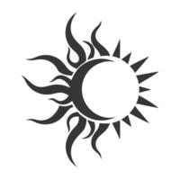 Sun and Crescent Moon Illustration vector