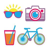 Creative and Colorful Summer Icons Set vector