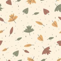 Seamless pattern with colorful autumn leaves. Falling leaf in the forest seamless background vector
