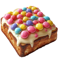 Cake with Colorful Sprinkles on Top Isolated on Transparent Background png