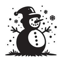 Jolly Snowman with Scarf and Hat Available on EPS File vector
