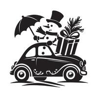 Joyful Snowman with Gifts Design Available on EPS File vector