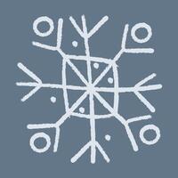 Snowflake with quadrilateral. color clipart illustration. vector