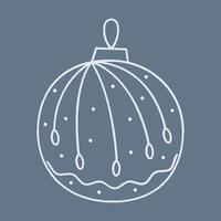 Doodle Christmas ball with abstract pattern and wave shape. Color clipart illustration. vector