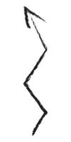Zigzag arrow up. Hand drawn charcoal arrow. vector