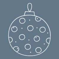 Christmas ball with circle pattern in doodle style. Color clipart illustration. vector