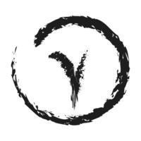 Charcoal check mark and circle. vector