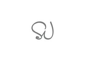 SW logo design with leaf icon template and white background vector