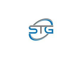 STG logo design with icon template and white background vector