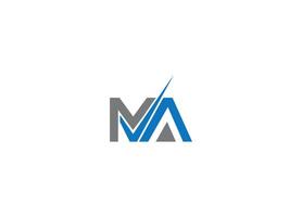 MA logo design with icon template and white background vector