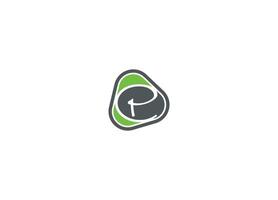 P logo design with leaf icon template and white background vector