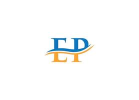 EP logo design with icon template and white background vector