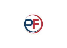 PF logo design with icon template and white background vector