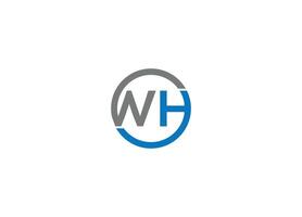 Letter WH logo design Initial Custom brand logo template vector