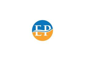 EP logo design with icon template and white background vector