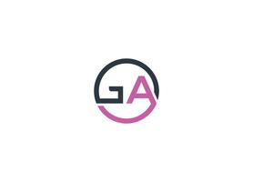 GA logo design with icon template and white background vector