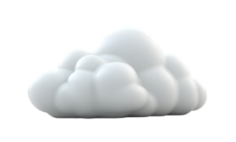 3d white cloud icon isolated on transparent background png