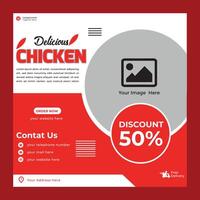 Chicken social media post design vector