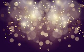 Golden bokeh lights with shimmering particles, creating a dreamy and festive atmosphere. Ideal for celebrations, romantic themes, or holiday backgrounds. vector