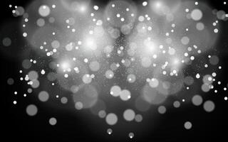 White bokeh lights with shimmering particles, creating a dreamy and festive atmosphere. Ideal for celebrations, romantic themes, or holiday backgrounds. vector