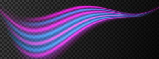 Red and blue light wave beam. A smooth, flowing design with vibrant red glow. Sci-fi visuals, light transitions, futuristic effects. Glowing light streaks create a dynamic, sleek background. vector