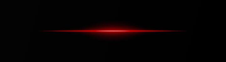 Intense red horizontal light beam on a black background, Neon rays, Flash of glare and explosion, laser beam. ideal for sci-fi, digital effects, or cinematic designs. Energy dynamic wallpaper vector