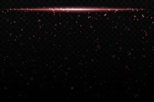 Orange sparkling light effect with subtle glowing particles on a dark background, ideal for sci-fi, cosmic, or night sky themes. The horizontal beam adds a dynamic futuristic feel. vector