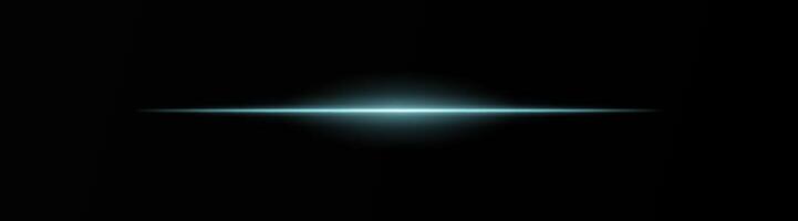 Intense blue horizontal light beam on a black background, Neon rays, Flash of glare and explosion, laser beam. ideal for sci-fi, digital effects, or cinematic designs. Energy dynamic wallpaper vector