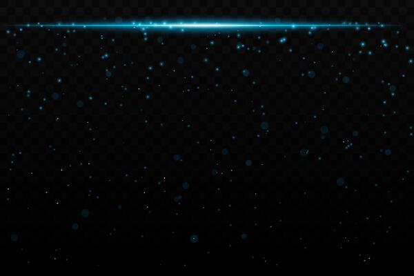 Blue sparkling light effect with subtle glowing particles on a dark background, ideal for sci-fi, cosmic, or night sky themes. The horizontal beam adds a dynamic futuristic feel.