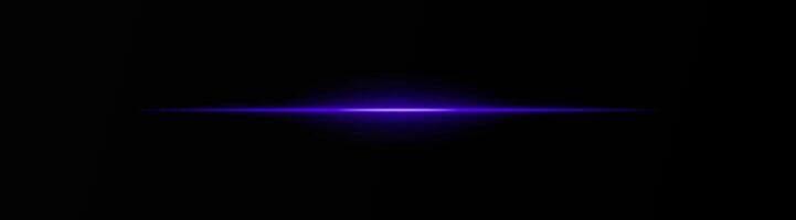 Intense purple horizontal light beam on a black background, Neon rays, Flash of glare and explosion, laser beam. ideal for sci-fi, digital effects, or cinematic designs. Energy dynamic wallpaper vector