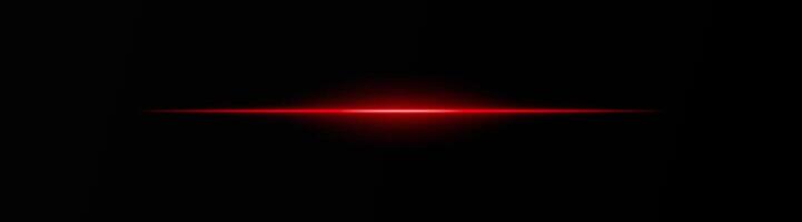 Intense red horizontal light beam on a black background, Neon rays, Flash of glare and explosion, laser beam. ideal for sci-fi, digital effects, or cinematic designs. Energy dynamic wallpaper vector