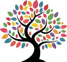 A drawing of an apple tree with apples. vector