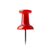 A vibrant red push pin, beautifully cut out and isolated for versatile applications in design. png