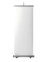 Isolated roll-up banner stand on a transparent background, great for enhancing visuals related to branding and events. png