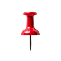 Isolated red push pin on a transparent background, great for illustrating themes of communication and planning. png