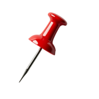 Red push pin isolated on a transparent background, perfect for use in office and organizational graphics. png