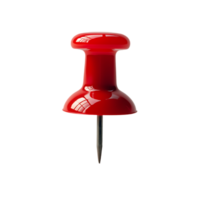 Isolated image of a red push pin on a clear backdrop, ideal for enhancing visuals related to notes and reminders. png