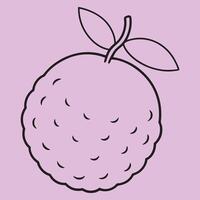 Lychee line art illustrations, ideal for coloring, crafts, and educational materials. Simple fruit outlines for coloring and drawing practice. Great for kids and adults work or project. vector