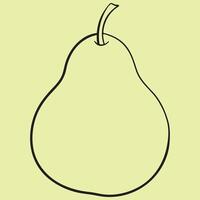 Pear line art illustrations, ideal for coloring, crafts, and educational materials. Simple fruit outlines for coloring and drawing practice. Great for kids and adults work or project. vector