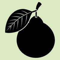 Guava fruit silhouette illustrations, ideal for coloring, crafts, and educational materials. Simple fruit outlines for coloring and drawing practice. Great for kids and adults work or project. vector