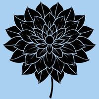 Dahlia Flower silhouette illustrations, ideal for coloring, crafts, and educational materials. Simple fruit outlines for coloring and drawing practice. Great for kids and adults work or project. vector